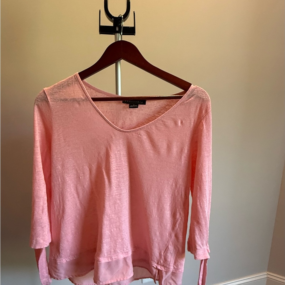 Sanctuary Pink 3/4 Sleeve Relaxed Blouse